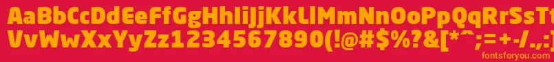 フォントNeoSansProUltra – 赤い背景にオレンジの文字