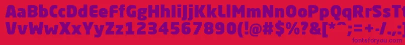 Czcionka NeoSansProUltra – fioletowe czcionki na czerwonym tle