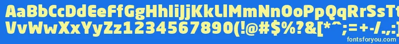 Więcej informacji o czcionce NeoSansProUltra Czcionka NeoSansProUltra – żółte czcionki na niebieskim tle