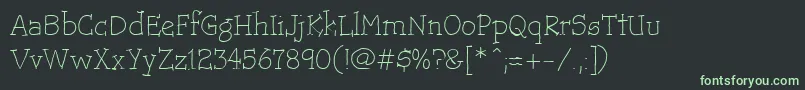 Fonte TrotsLightHmk – fontes verdes em um fundo preto