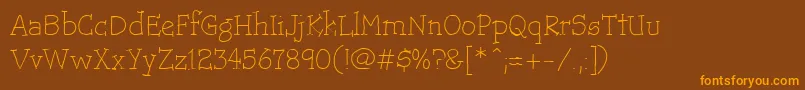 TrotsLightHmk Font – Orange Fonts on Brown Background