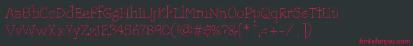 フォントTrotsLightHmk – 黒い背景に赤い文字