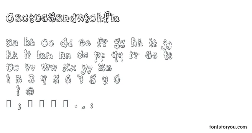 A fonte CactusSandwichFm – alfabeto, números, caracteres especiais