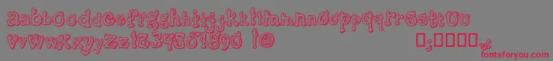 フォントCactusSandwichFm – 赤い文字の灰色の背景