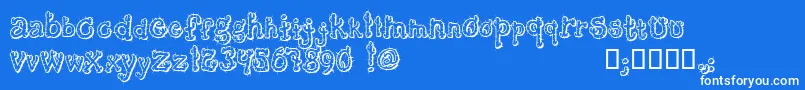 CactusSandwichFm-Schriftart – Weiße Schriften auf blauem Hintergrund