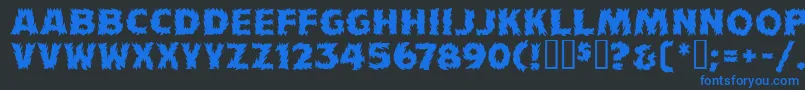 FlamesMf-Schriftart – Blaue Schriften auf schwarzem Hintergrund
