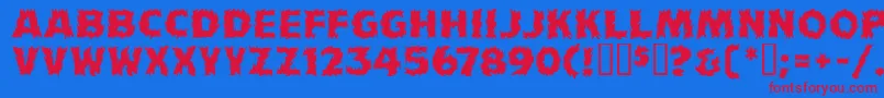 FlamesMf Font – Red Fonts on Blue Background