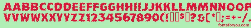 FlamesMf Font – Red Fonts on Green Background