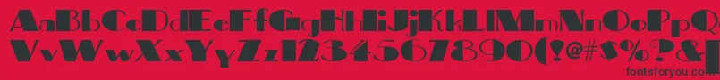 フォントBigapplenf – 赤い背景に黒い文字