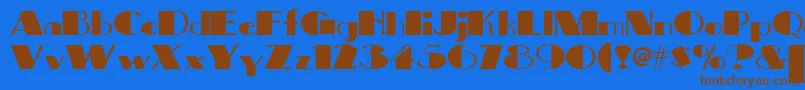 Bigapplenf Font – Brown Fonts on Blue Background