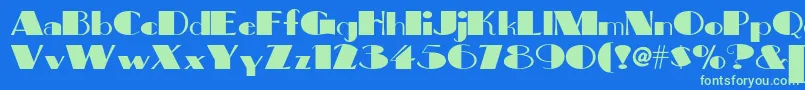 Bigapplenf Font – Green Fonts on Blue Background