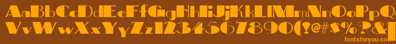 Bigapplenf-Schriftart – Orangefarbene Schriften auf braunem Hintergrund