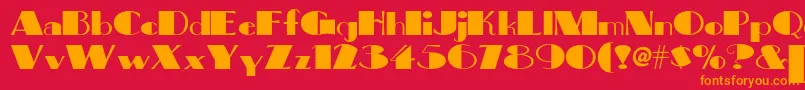 Bigapplenf Font – Orange Fonts on Red Background