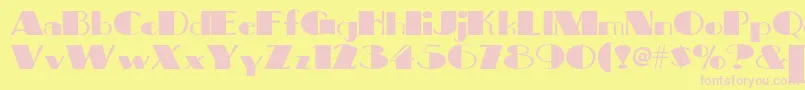フォントBigapplenf – ピンクのフォント、黄色の背景