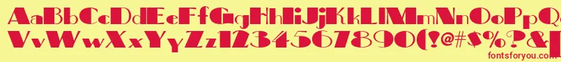 Bigapplenf-Schriftart – Rote Schriften auf gelbem Hintergrund