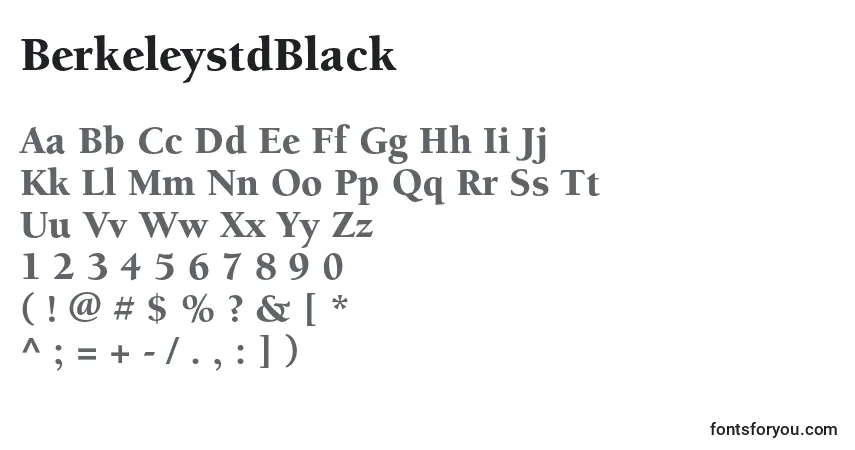 Шрифт BerkeleystdBlack – алфавит, цифры, специальные символы