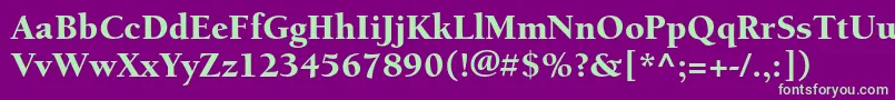 BerkeleystdBlack Font – Green Fonts on Purple Background