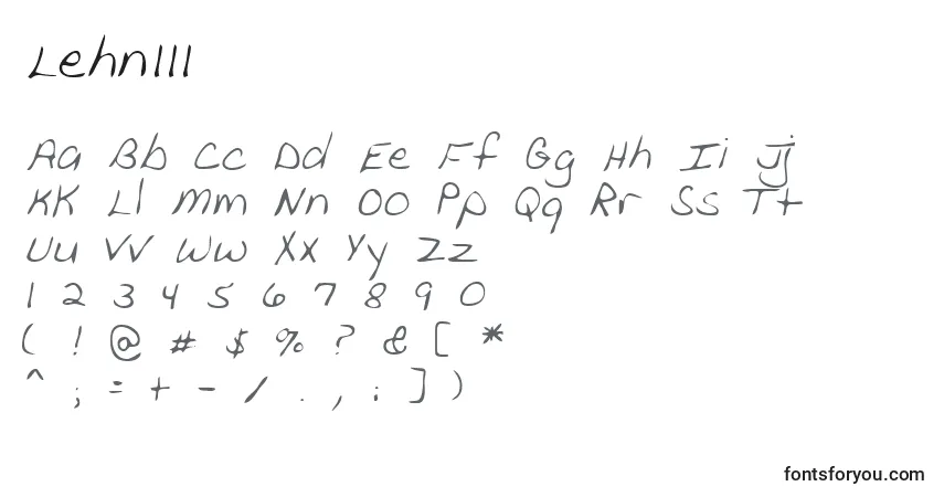 Schriftart Lehn111 – Alphabet, Zahlen, spezielle Symbole