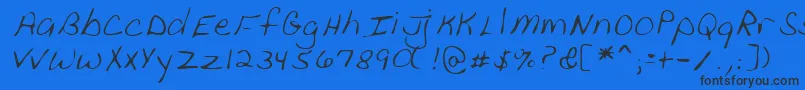 Lehn111 Font – Black Fonts on Blue Background