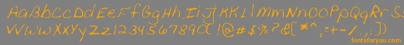 Lehn111 Font – Orange Fonts on Gray Background