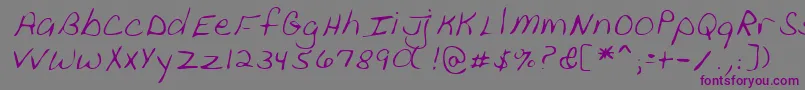 Czcionka Lehn111 – fioletowe czcionki na szarym tle