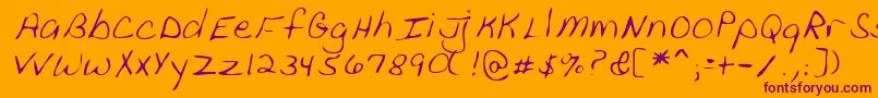 Lehn111 Font – Purple Fonts on Orange Background