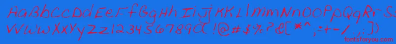 Lehn111-fontti – punaiset fontit sinisellä taustalla