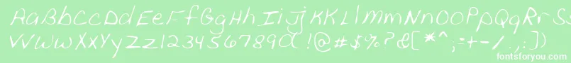 Lehn111 Font – White Fonts on Green Background