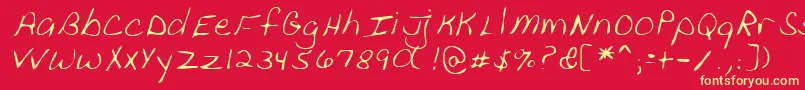 Lehn111 Font – Yellow Fonts on Red Background