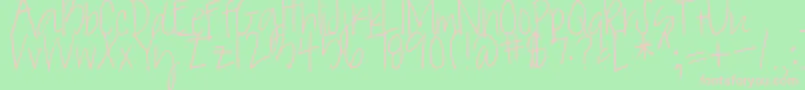 フォントDaisyCharming – 緑の背景にピンクのフォント