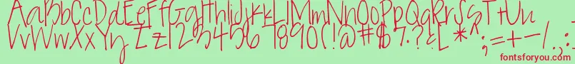 DaisyCharming Font – Red Fonts on Green Background