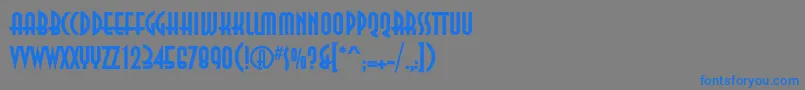 フォントAnnacBold – 灰色の背景に青い文字