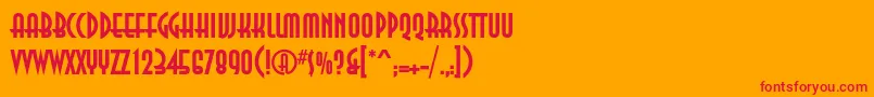 フォントAnnacBold – オレンジの背景に赤い文字