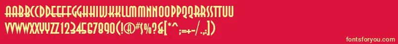 AnnacBold Font – Yellow Fonts on Red Background