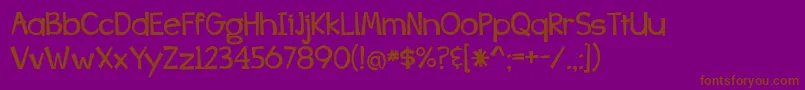Fonte WhizBangPow – fontes marrons em um fundo roxo