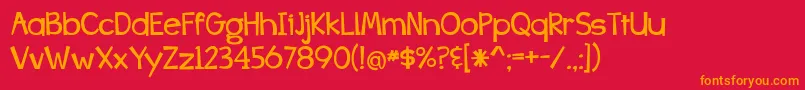 WhizBangPow-Schriftart – Orangefarbene Schriften auf rotem Hintergrund