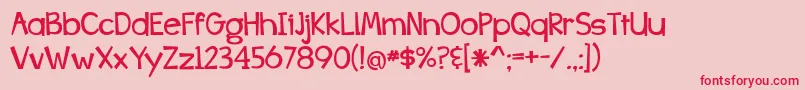WhizBangPow Font – Red Fonts on Pink Background
