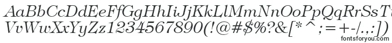 TiffanyLightItalicBt-fontti – Serifeillä varustetut fontit