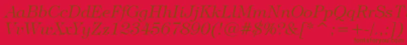 TiffanyLightItalicBt Font – Brown Fonts on Red Background