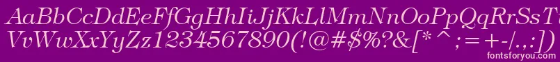 TiffanyLightItalicBt Font – Pink Fonts on Purple Background