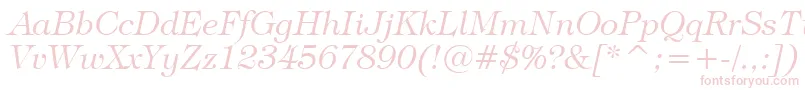 TiffanyLightItalicBt Font – Pink Fonts on White Background