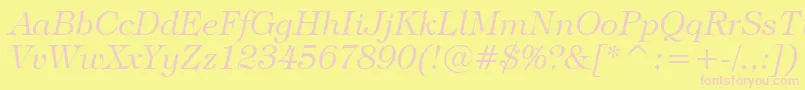 TiffanyLightItalicBt Font – Pink Fonts on Yellow Background