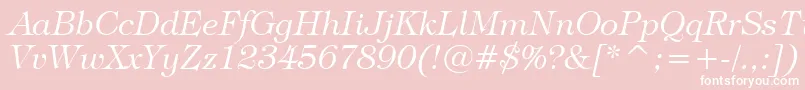 TiffanyLightItalicBt Font – White Fonts on Pink Background