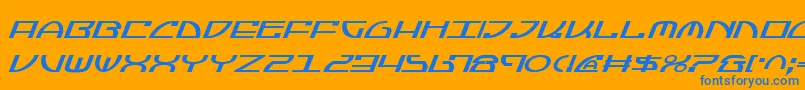フォントJumptroopsItalic – オレンジの背景に青い文字