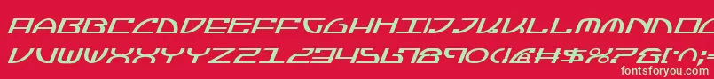 フォントJumptroopsItalic – 赤い背景に緑の文字