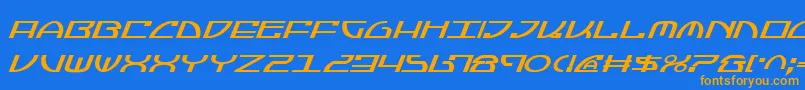 JumptroopsItalic Font – Orange Fonts on Blue Background