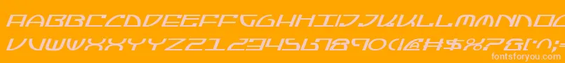 フォントJumptroopsItalic – オレンジの背景にピンクのフォント