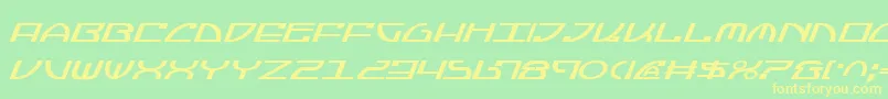 JumptroopsItalic-Schriftart – Gelbe Schriften auf grünem Hintergrund