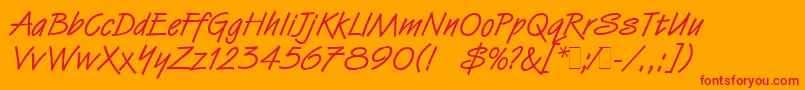 VanDijkLetPlain Font – Red Fonts on Orange Background