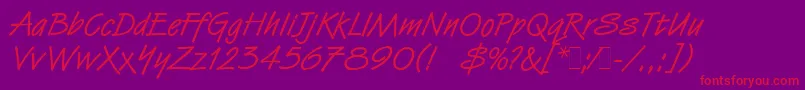 VanDijkLetPlain Font – Red Fonts on Purple Background